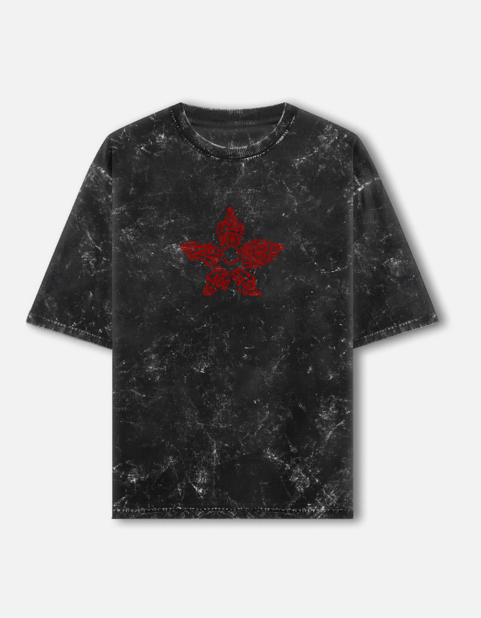 Demogorgon II - Stranger Things Acid Washed Oversized Tee