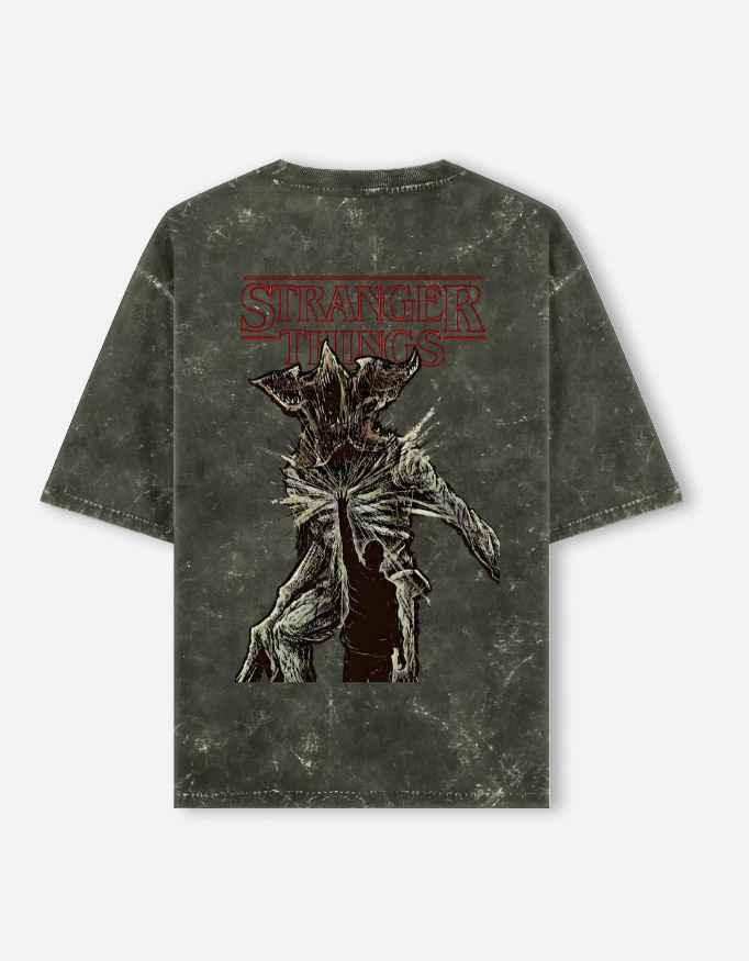 Demogorgon II - Stranger Things Acid Washed Oversized Tee