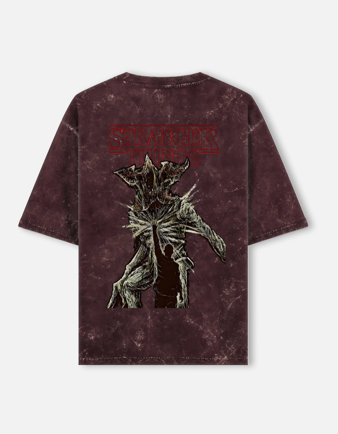 Demogorgon II - Stranger Things Acid Washed Oversized Tee