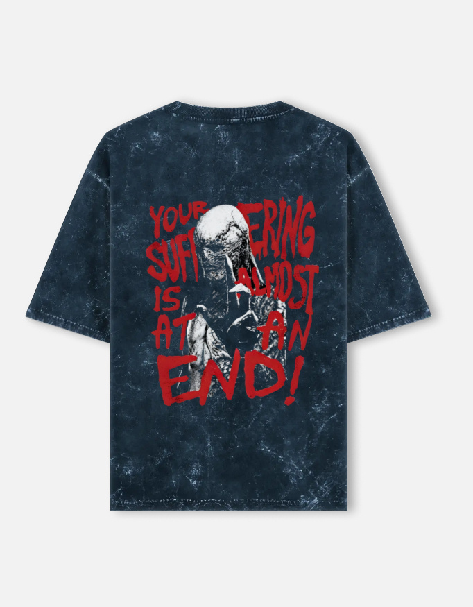 VECNA - Stranger Things Acid Washed Oversized Tee
