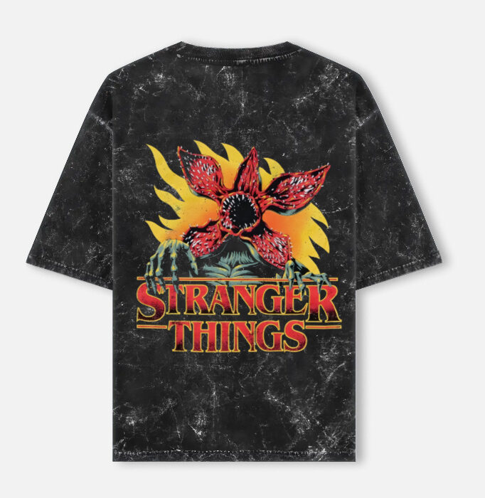 The Demogorgon - Stranger Things Acid Washed Oversized Tee