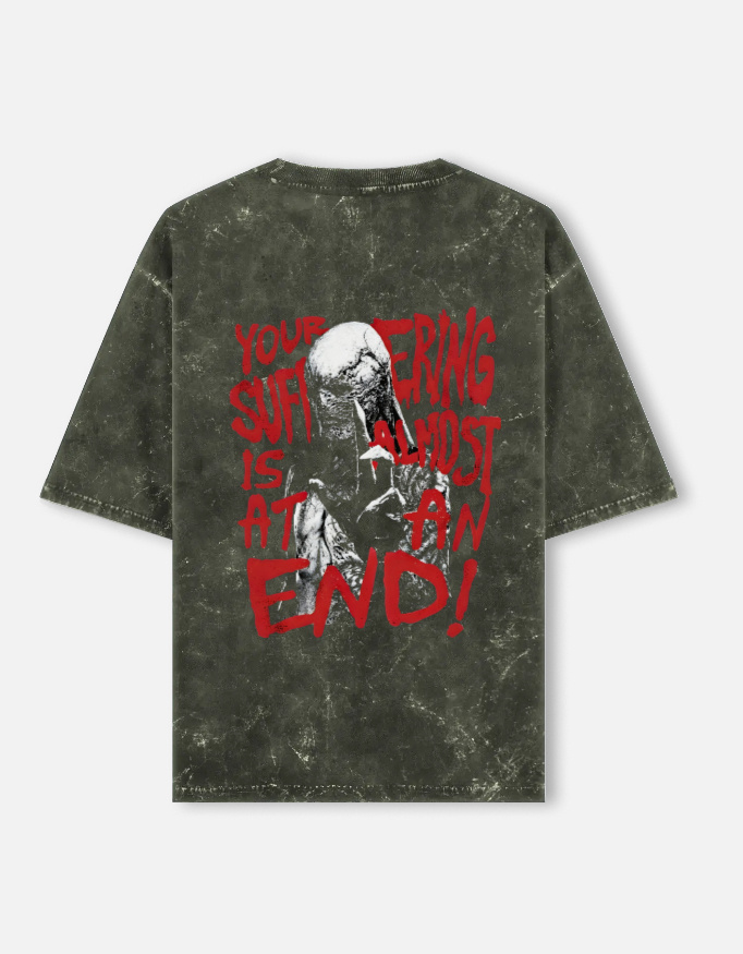 VECNA - Stranger Things Acid Washed Oversized Tee