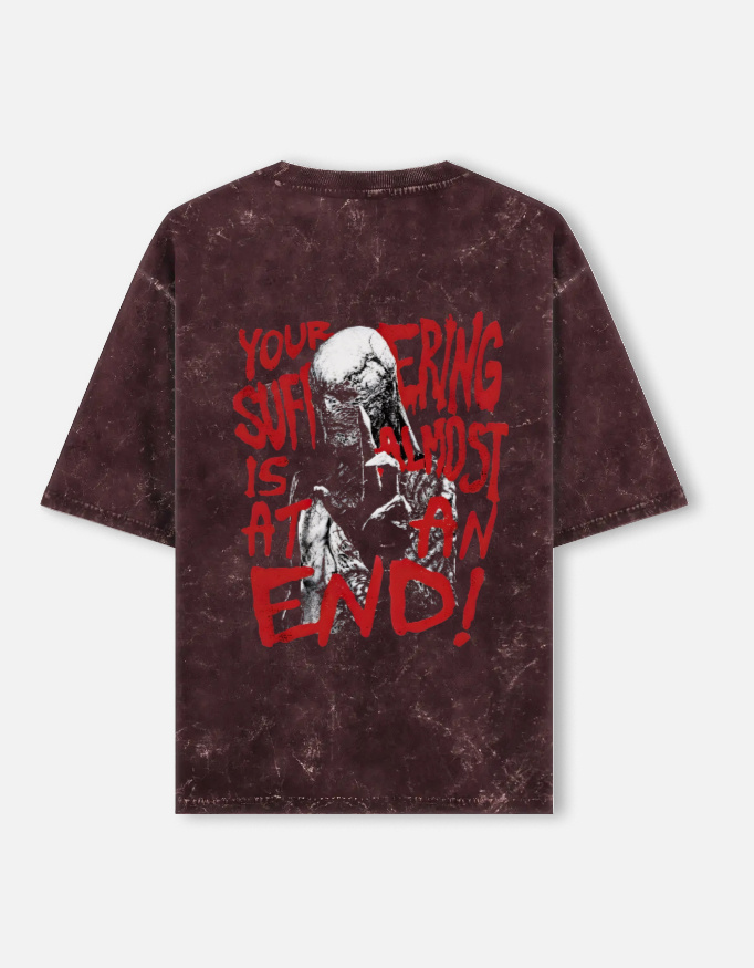 VECNA - Stranger Things Acid Washed Oversized Tee
