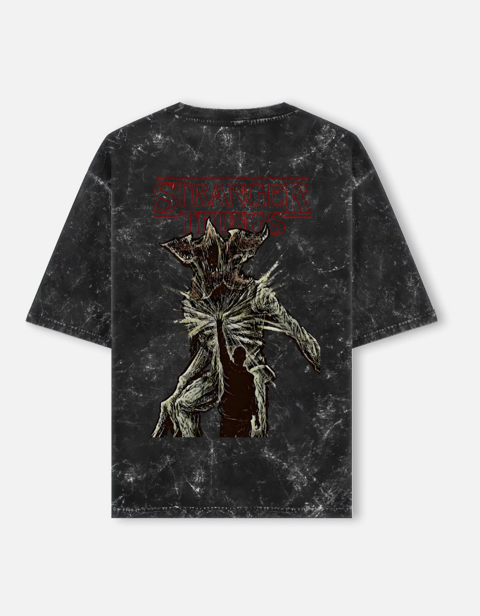 Demogorgon II - Stranger Things Acid Washed Oversized Tee
