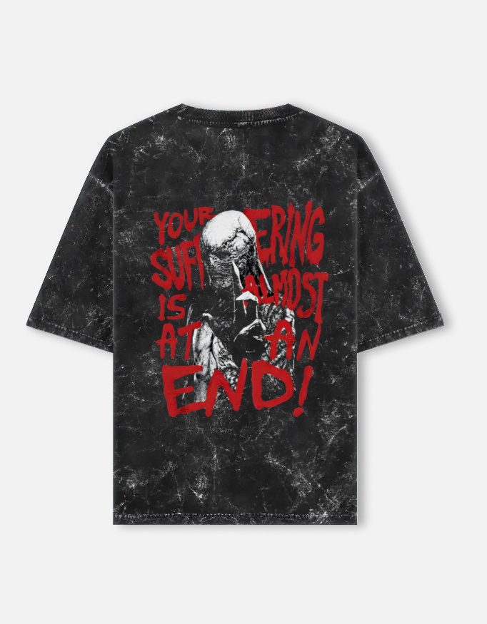 VECNA - Stranger Things Acid Washed Oversized Tee