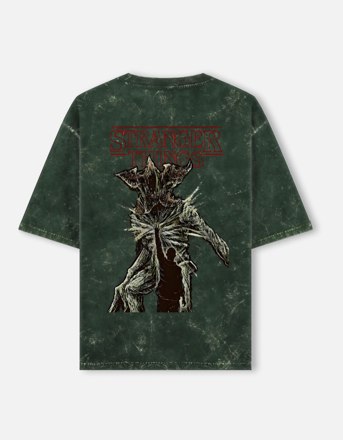 Demogorgon II - Stranger Things Acid Washed Oversized Tee