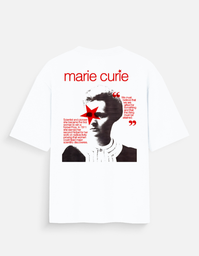 img_f4abd4d7d494dd.jpg Marie Curie - Oversized T-Shirt